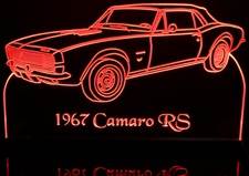 1967 Chevy Convertible Camaro RS Only Acrylic Lighted Edge Lit LED Sign / Light Up Plaque Full Size Made in USA