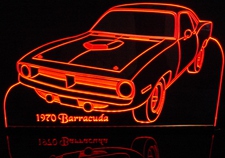 1970 Barracuda Acrylic Lighted Edge Lit LED Sign / Light Up Plaque Full Size Made in USA