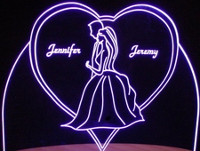 Bride & Groom Wedding Centerpiece Acrylic Lighted Edge Lit LED Sign / Light Up Plaque Anniversary Full Size Made in USA