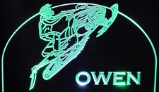 Snowmobile (add your own text) snow machine Acrylic Lighted Edge Lit LED Sign / Light Up Plaque Full Size Made in USA