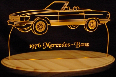 1976 Mercedes Benz Acrylic Lighted Edge Lit LED Car Sign / Light Up ...