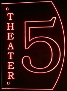 Theater Home Box Office Movie 5 Acrylic Lighted Edge Lit LED Sign / Light Up Plaque Full Size Made in USA