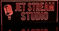 Jet Stream Studio Recording Sign (add your own text) Acrylic Lighted Edge Lit LED Sign / Light Up Plaque Full Size Made in USA