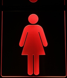 Woman Restroom Ladies Bathroom Women Acrylic Lighted Edge Lit LED Sign / Light Up Plaque Full Size Made in USA