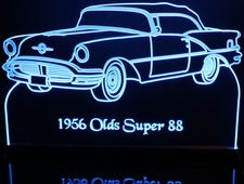 1956 Olds Super 88 convertible Acrylic Lighted Edge Lit LED Sign / Light Up Plaque Full Size Made in USA