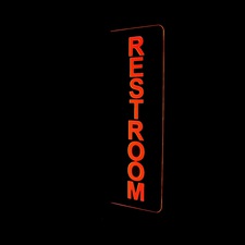 Restroom Double Sided 16" Only Ladies Mens Gents Womens Bathroom Acrylic Lighted Edge Lit LED Sign / Light Up Plaque Full Size Made in USA