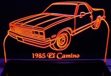 1985 Chevy El Camino Acrylic Lighted Edge Lit LED Car Sign / Light Up Plaque Chevrolet