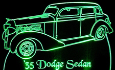 1935 Dodge Sedan Acrylic Lighted Edge Lit LED Car Sign / Light Up Plaque 35