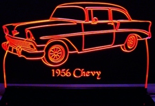 1956 Chevy Belair Shoebox Acrylic Lighted Edge Lit LED Sign / Light Up Plaque Full Size Made in USA