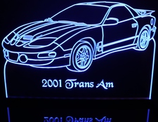 2001 Trans Am Firebird Acrylic Lighted Edge Lit LED Sign / Light Up Plaque Full Size Made in USA