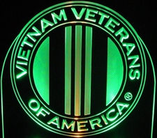 Vietnam Veterans of America with Map Acrylic Lighted Edge Lit LED Sign / Light Up Plaque Full Size Made in USA