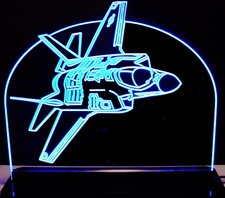 Jet Airplane Acrylic Lighted Edge Lit LED Sign / Light Up Plaque Full Size Made in USA