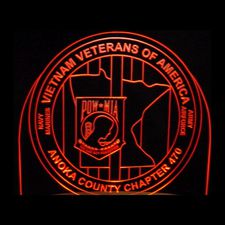 Vietnam Veterans Anoka County Acrylic Lighted Edge Lit LED Sign / Light Up Plaque Full Size Made in USA