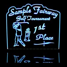 Golf Trophy Acrylic Lighted Edge Lit LED Sign / Light Up Plaque Full Size Made in USA