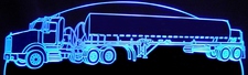 Semi Kenworth Gas Oil Tanker Acrylic Lighted Edge Lit LED Truck Sign / Light Up Plaque