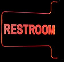 Restroom Ladies Men Gents Restroom Bathroom Women Acrylic Lighted Edge Lit LED Sign / Light Up Plaque Full Size Made in USA