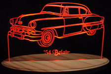 1954 Chevy Acrylic Lighted Edge Lit LED Car Sign / Light Up Plaque Chevrolet