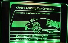 Car Lot Company Business Logo Advertising Trophy Award Acrylic Lighted Edge Lit LED Sign / Light Up Plaque Full Size Made in USA