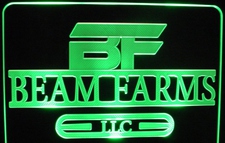 Beam Farms Advertising Logo Business Acrylic Lighted Edge Lit LED Sign / Light Up Plaque Full Size Made in USA