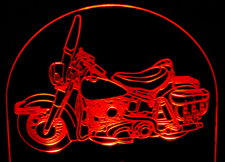 1961 Panhead Duo Glide Motorcycle Acrylic Lighted Edge Lit LED Bike Sign / Light Up Plaque