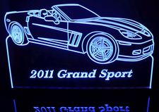 2011 Corvette Grand Sport Convertible Acrylic Lighted Edge Lit LED Sign / Light Up Plaque Full Size Made in USA