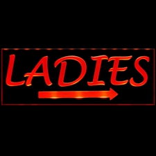Ladies Mens Restroom Gents Bathroom Rest Women Men CEILING MOUNT or Flat to Wall Mount Acrylic Lighted Edge Lit LED Sign / Light Up Plaque Full Size Made in the USA