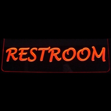 Restroom Double Sided horizontal (add your own text) ladies mens bathroom 16" wide Acrylic Lighted Edge Lit LED Sign / Light Up Plaque Full Size Made in USA