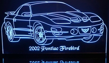 2002 Firebird Acrylic Lighted Edge Lit LED Sign / Light Up Plaque Full Size Made in USA