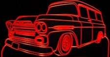 1952 Chevy Apache Acrylic Lighted Edge Lit LED Sign / Light Up Plaque Full Size Made in USA