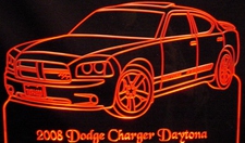 2008 Dodge Charger Daytona Acrylic Lighted Edge Lit LED Sign / Light Up Plaque Full Size Made in USA
