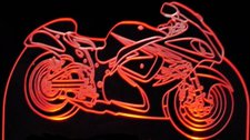 Trophy Award Motorcycle Acrylic Lighted Edge Lit LED Sign / Light Up Plaque Full Size Made in USA