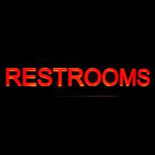 Restrooms Ladies Mens Gents BathRoom Rest Women Men Acrylic Lighted Edge Lit LED Sign / Light Up Plaque Full Size Made in USA