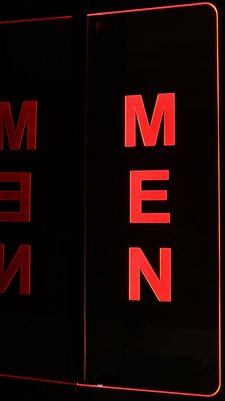 Mens Ladies Restroom Gents Bathroom Rest Room Women Men Acrylic Lighted Edge Lit LED Sign / Light Up Plaque Full Size Made in USA